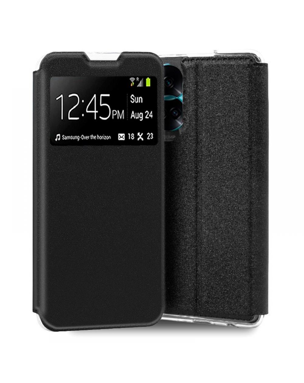 Funda COOL Flip Cover para Huawei Honor 90 Lite Liso Negro