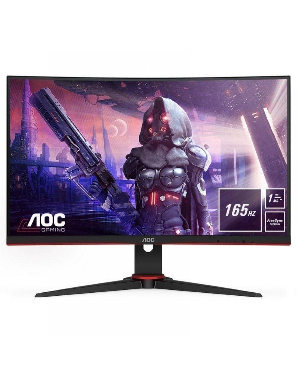 Monitor Gaming Curvo AOC C24G2AE 23.6'/ Full HD/ 1ms/ 165Hz/ VA/ Multimedia/ Negro