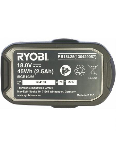 Batería de litio Ryobi ONE+ RB18L25/ 18V 2,5Ah/ Sin Cargador