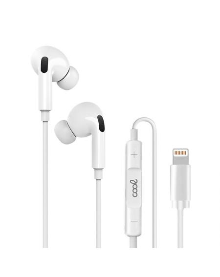 Auriculares Blancos COOL Stereo Con Micro para iPhone - Goma IN-EAR (Lightning Bluetooth)