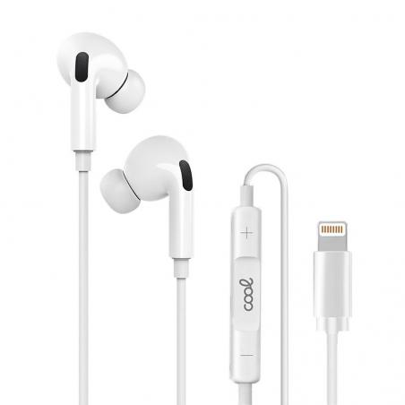 Auriculares Blancos COOL Stereo Con Micro para iPhone - Goma IN-EAR (Lightning Bluetooth)