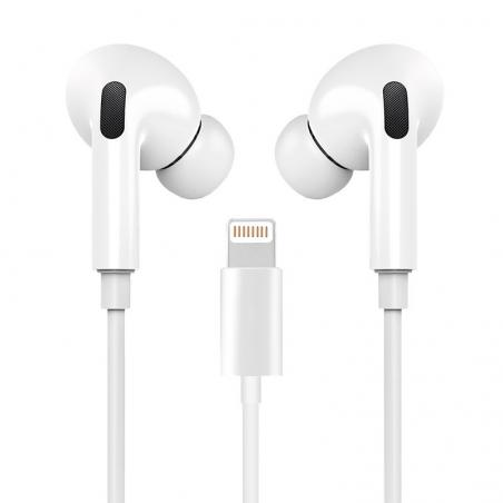 Auriculares Blancos COOL Stereo Con Micro para iPhone - Goma IN-EAR (Lightning Bluetooth)