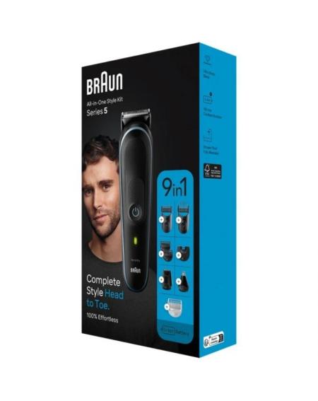 Recortadora 9 en 1 Braun Series 5 MGK 5411/ con Batería/ 7 Accesorios