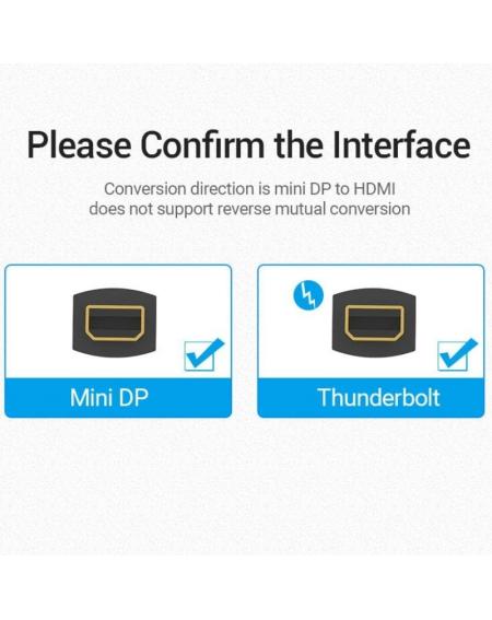 Adaptador Vention HBCBB/ Mini Displayport Macho - HDMI Hembra