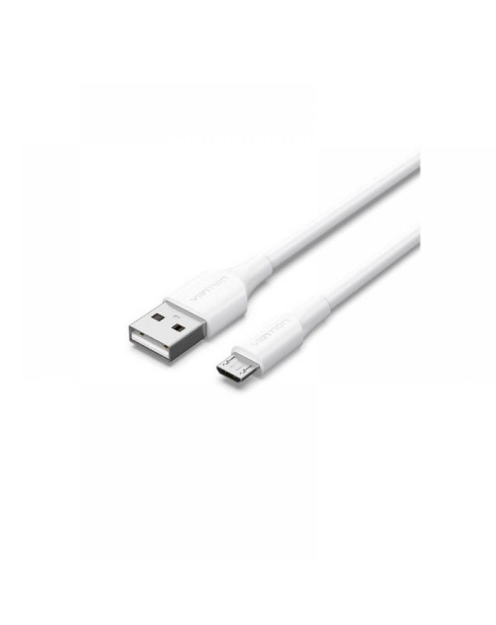 Cable USB 2.0 Vention CTIWI/ USB Macho - MicroUSB Macho/ 3m/ Blanco