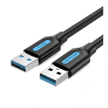 Cable USB 3.0 Vention CONBH/ USB Macho - USB Macho/ 2m/ Negro