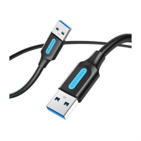 Cable USB 3.0 Vention CONBH/ USB Macho - USB Macho/ 2m/ Negro