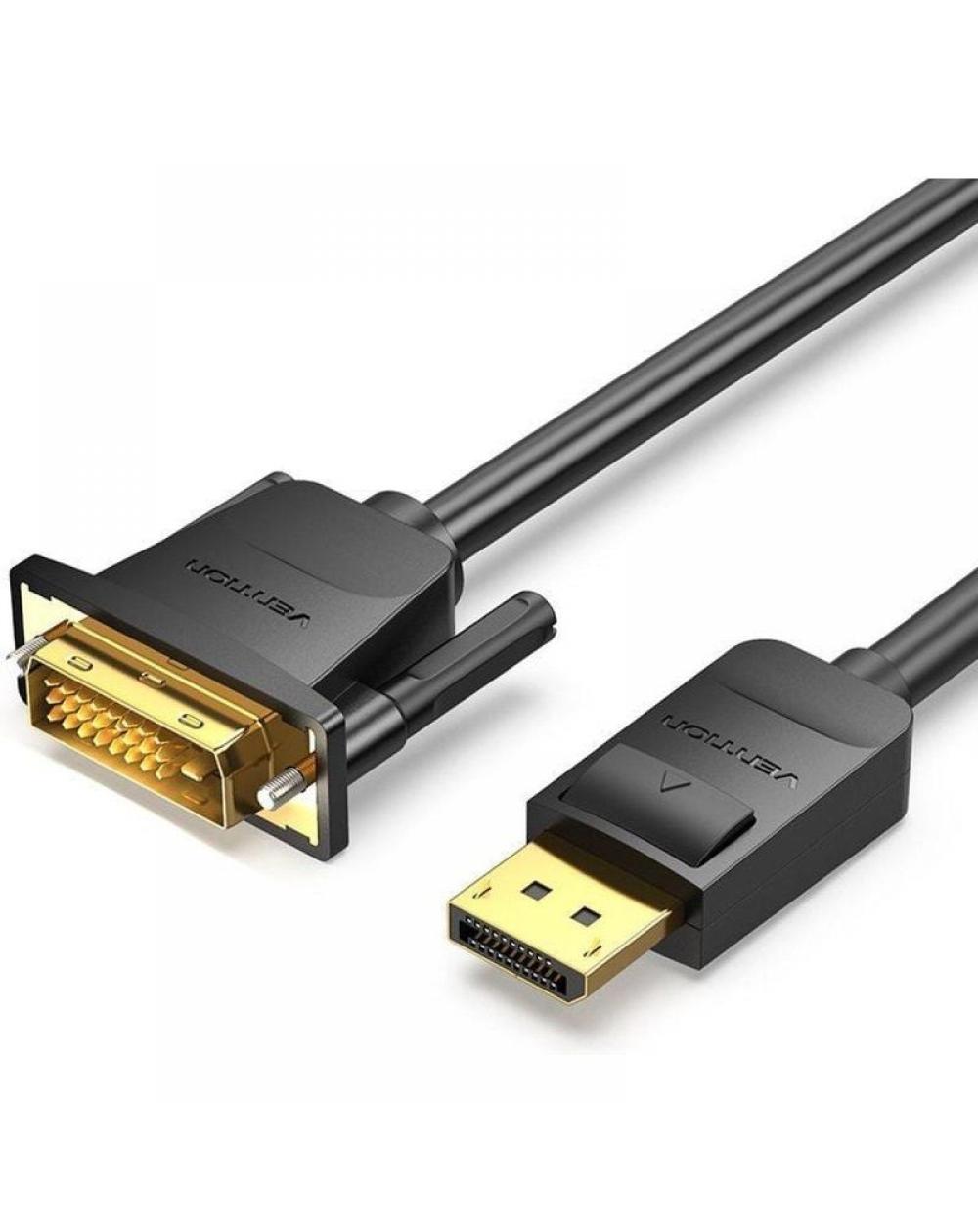 Cable Conversor Vention HAFBH/ Displayport Macho - DVI Macho/ 2m/ Negro