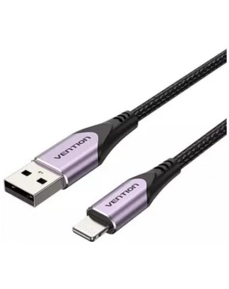 Cable USB 2.0 Lightning Vention LABVF/ USB Macho - Lightning Macho/ 1m/ Morado