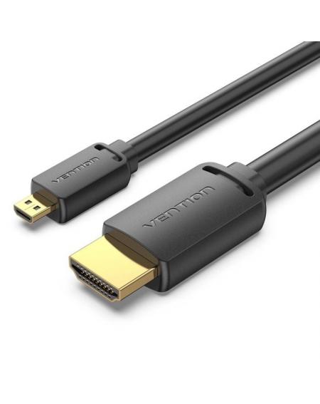 Cable Micro HDMI 2.0 4K Vention AGIBG/ HDMI Macho - Micro HDMI Macho/ 1.5m/ Negro