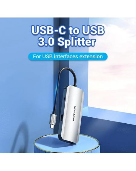 Hub USB Tipo-C Vention TNAHB/ 4xUSB/ 1xMicroUSB PD