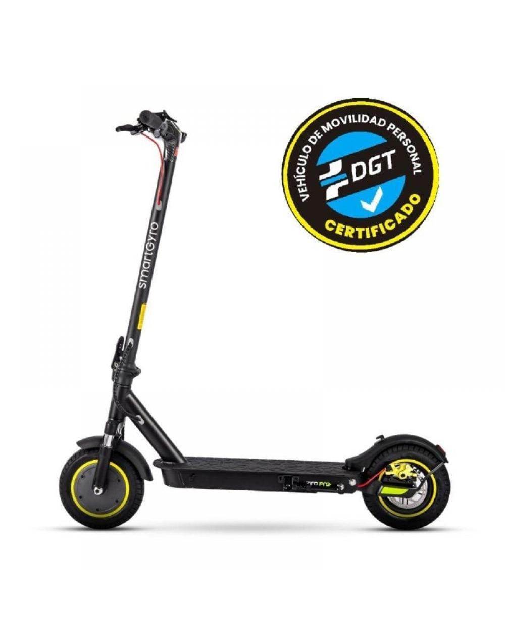 Patinete Eléctrico SmartGyro Z-PRO Certificado/ Motor 600W/ Ruedas 10'/ 25km/h /Autonomía 40km/ Negro