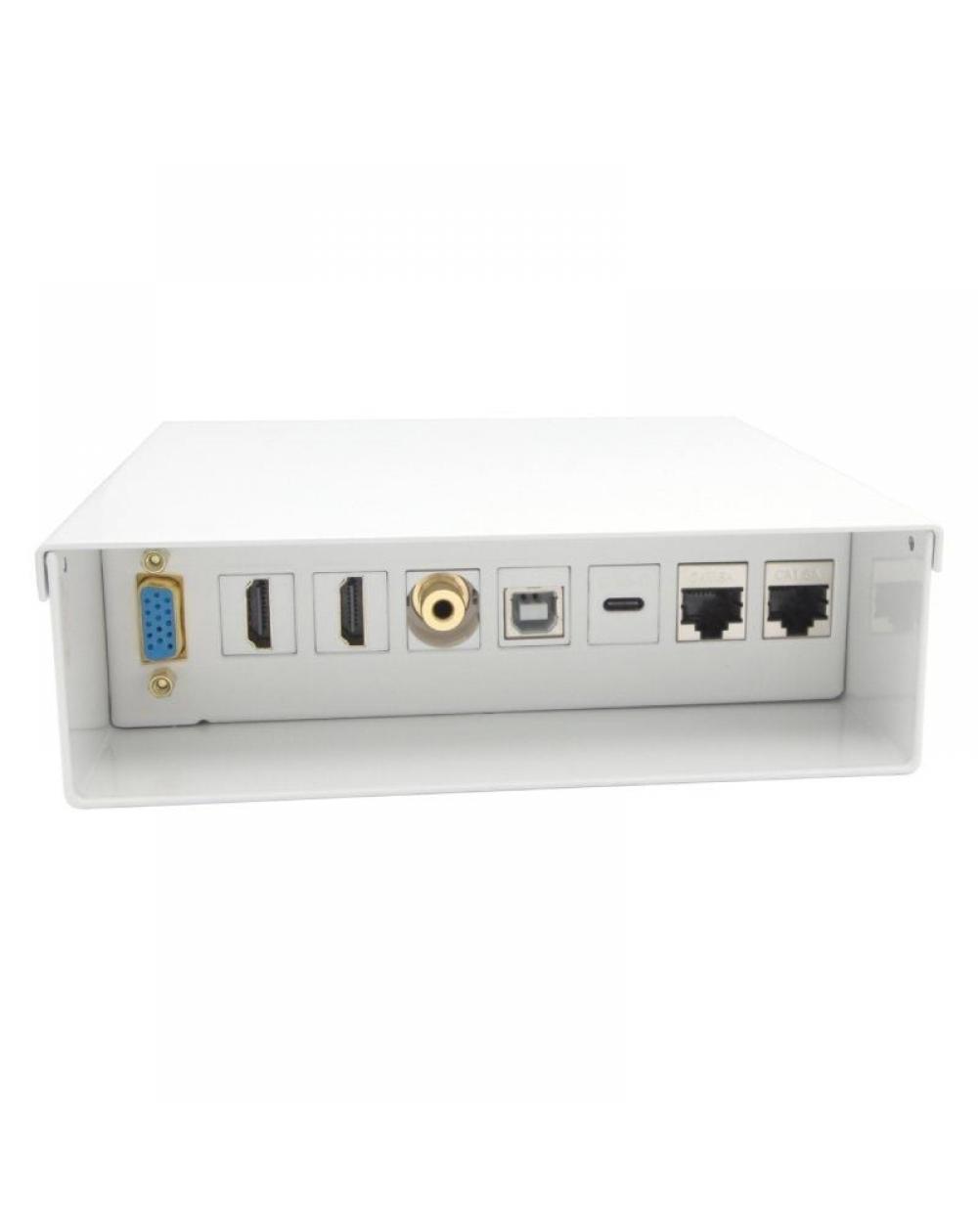 Caja de Conexiones Aisens A127-0720/ VGA - 2x HDMI - Jack 3.5 - USB Tipo-C - USB - 2x RJ45