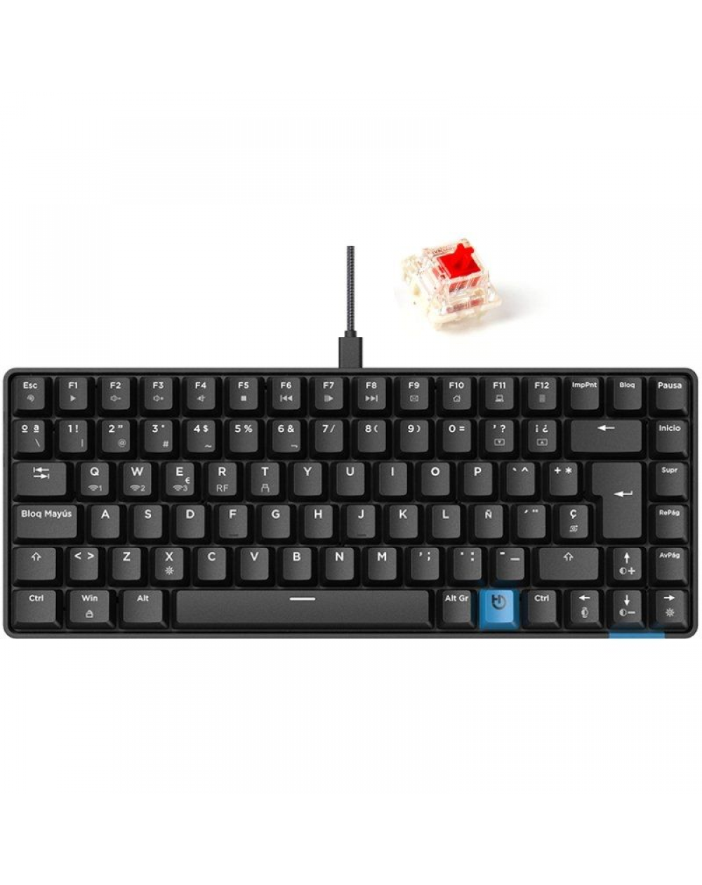 Teclado Gaming Mecánico Inalámbrico Hiditec GM1K/ Hot-Swap switch Gateron Red