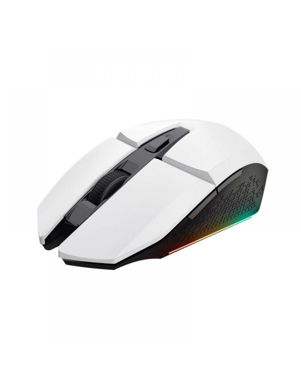 Ratón Gaming Inalámbrico Trust Gaming GXT 110 Felox/ Batería recargable/ Hasta 4800 DPI/ Blanco