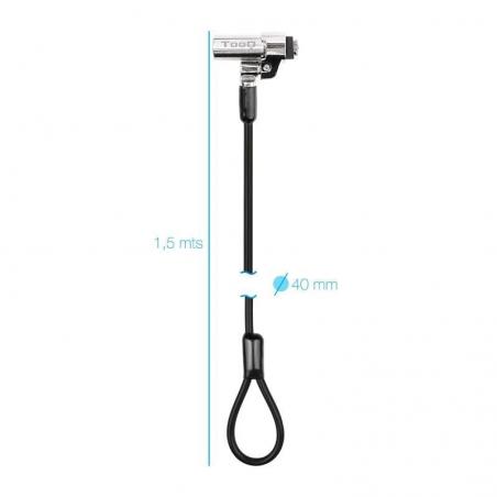 Cable de Seguridad Tipo NANO para Portátiles TooQ TQCLKC0045-G/ 1.5m