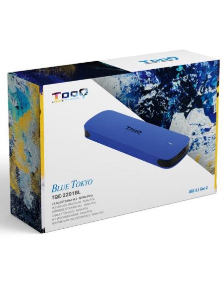 Caja Externa para Disco SSD M.2 NVMe TooQ TQE-2201BL/ USB 3.1 Gen2/ Sin tornillos