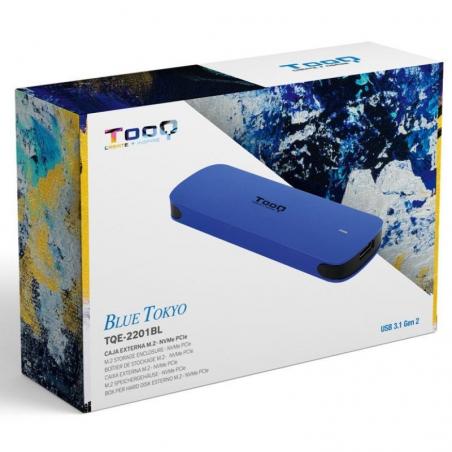 Caja Externa para Disco SSD M.2 NVMe TooQ TQE-2201BL/ USB 3.1 Gen2/ Sin tornillos