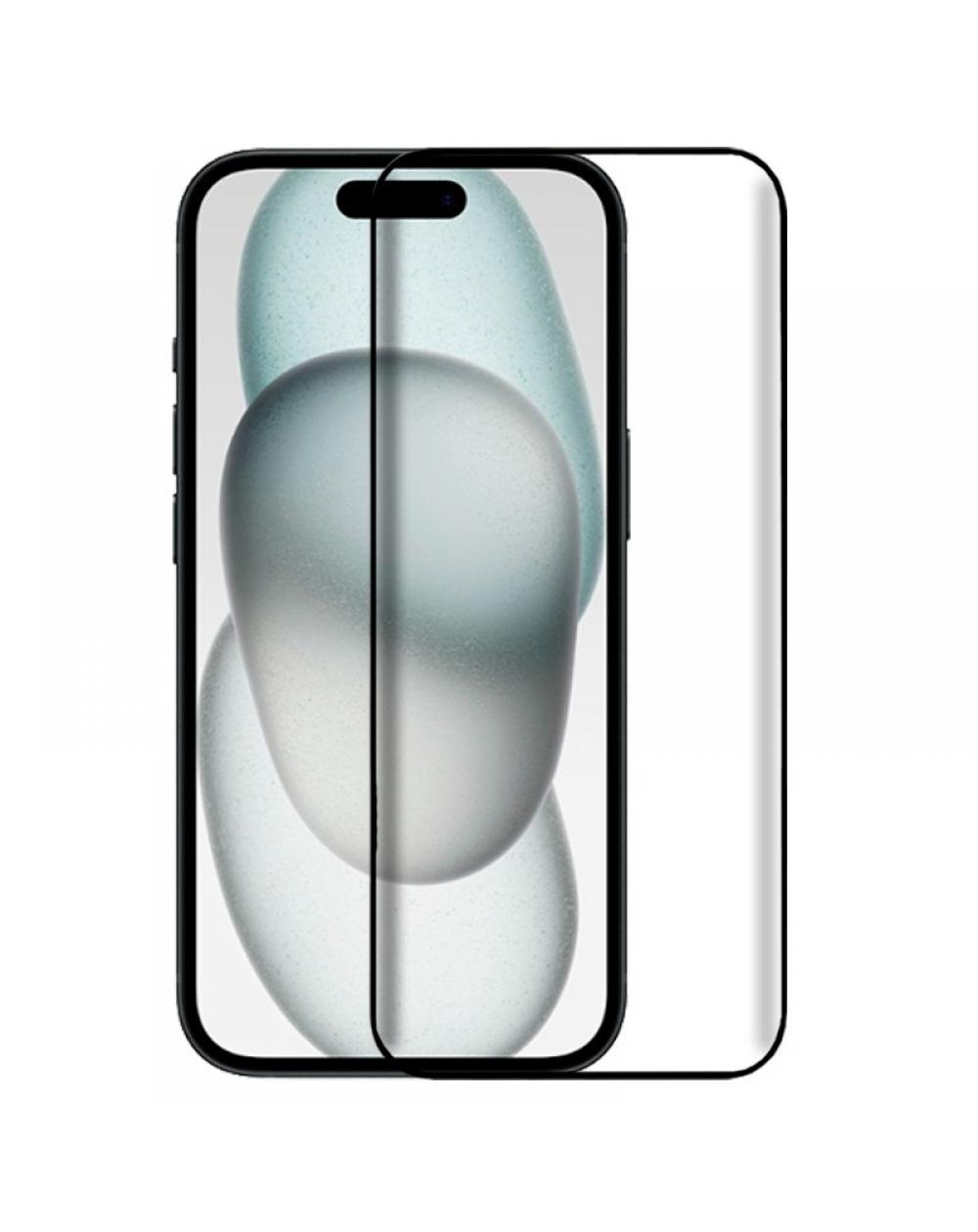 Protector Pantalla Cristal Templado COOL para iPhone 15 (FULL 3D Negro)