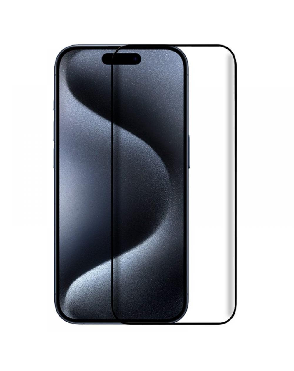 Protector Pantalla Cristal Templado COOL para iPhone 15 Pro (FULL 3D Negro)