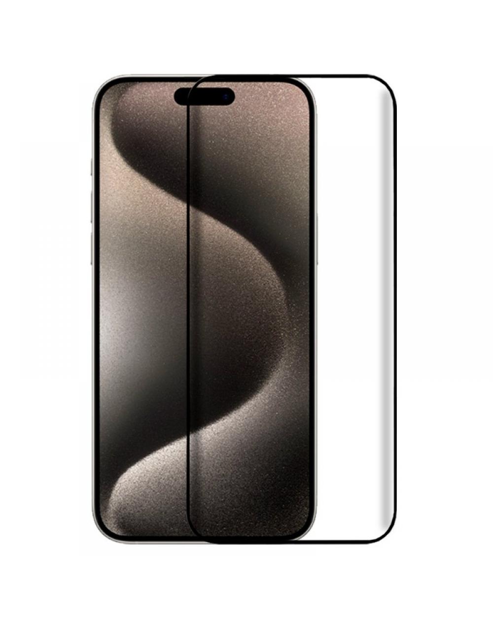 Protector Pantalla Cristal Templado COOL para iPhone 15 Pro Max (FULL 3D Negro)