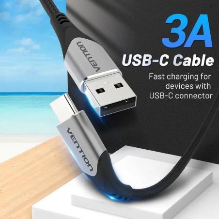 Cable USB Tipo-C Vention CODHI/ USB Tipo-C Macho - USB Macho/ 3m/ Gris
