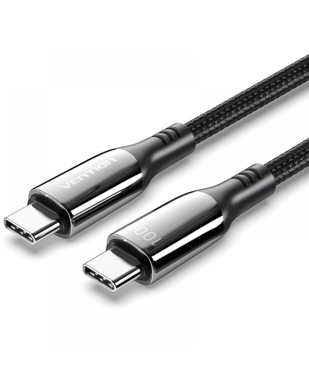 Cable USB 2.0 Tipo-C 5A 100W Vention CTKBAV/ USB Tipo-C Macho - USB Tipo-C Macho/ 1.2m/ Negro