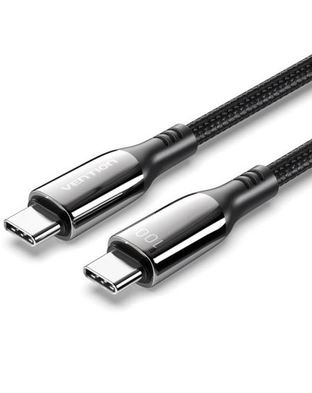 Cable USB 2.0 Tipo-C 5A 100W Vention CTKBH/ USB Tipo-C Macho - USB Tipo-C Macho/ 2m/ Negro
