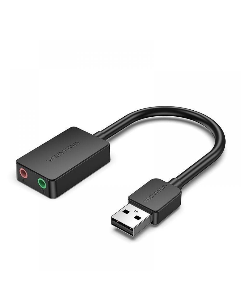 Tarjeta de Sonido Vention CDZB0/ USB Macho - 2x Jack 3.5 Hembra