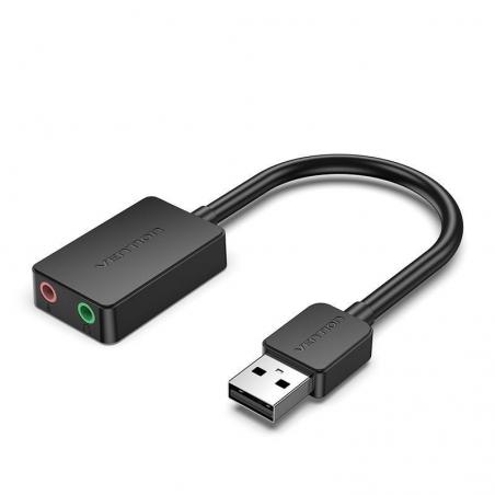 Tarjeta de Sonido Vention CDZB0/ USB Macho - 2x Jack 3.5 Hembra