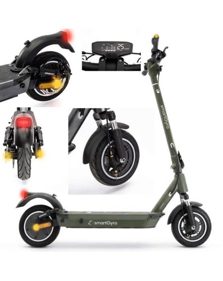 Patinete Eléctrico SmartGyro K2 Army Certificado/ Motor 800W/ Ruedas 10'/ 25km/h /Autonomía 45km/ Verde