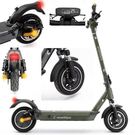 Patinete Eléctrico SmartGyro K2 Army Certificado/ Motor 800W/ Ruedas 10'/ 25km/h /Autonomía 45km/ Verde