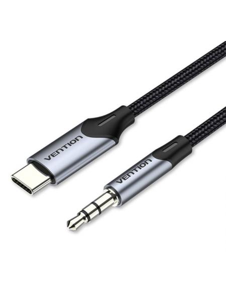 Cable Conversor Audio Vention BGKHF/ USB Tipo-C Macho - Jack 3.5 Macho/ 1m/ Gris