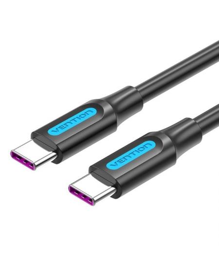 Cable USB 2.0 Tipo-C Vention COTBF/ USB Tipo-C Macho - USB Tipo-C Macho/ 1m/ Negro