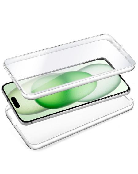 Funda COOL Silicona 3D para iPhone 15 Plus (Transparente Frontal + Trasera)