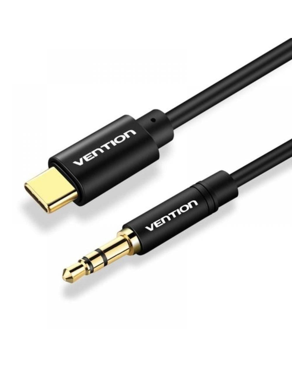 Cable Conversor Audio Vention BGABF/ USB Tipo-C Macho - Jack 3.5 Macho/ 1m/ Negro