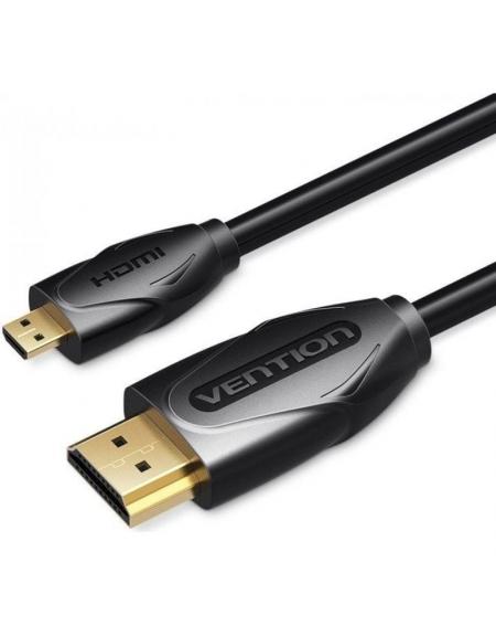 Cable HDMI Vention VAA-D03-B200/ HDMI Macho - Mini HDMI Macho/ 2m/ Negro