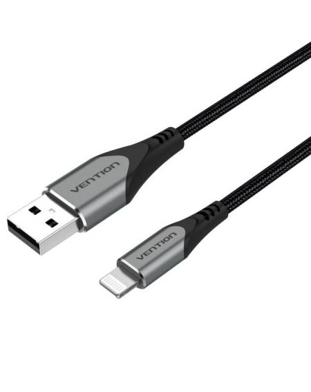 Cable USB 2.0 Lightning Vention LABHD/ USB Macho - Lightning Macho/ 50cm/ Gris