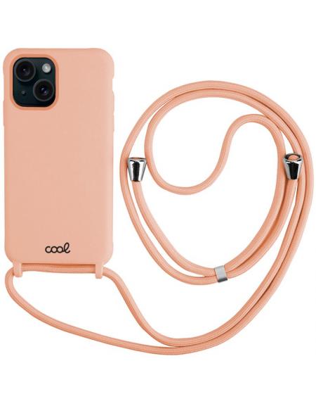 Carcasa COOL para iPhone 15 Cordón Liso Rosa