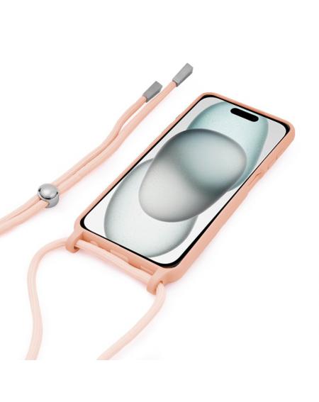 Carcasa COOL para iPhone 15 Cordón Liso Rosa