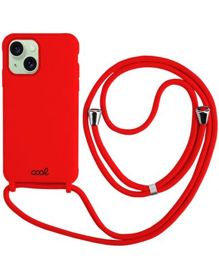 Carcasa COOL para iPhone 15 Plus Cordón Liso Rojo