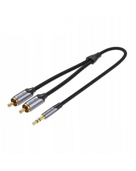 Cable Estéreo Vention BCNBI/ Jack 3.5 Macho - 2x RCA Macho/ 3m/ Gris