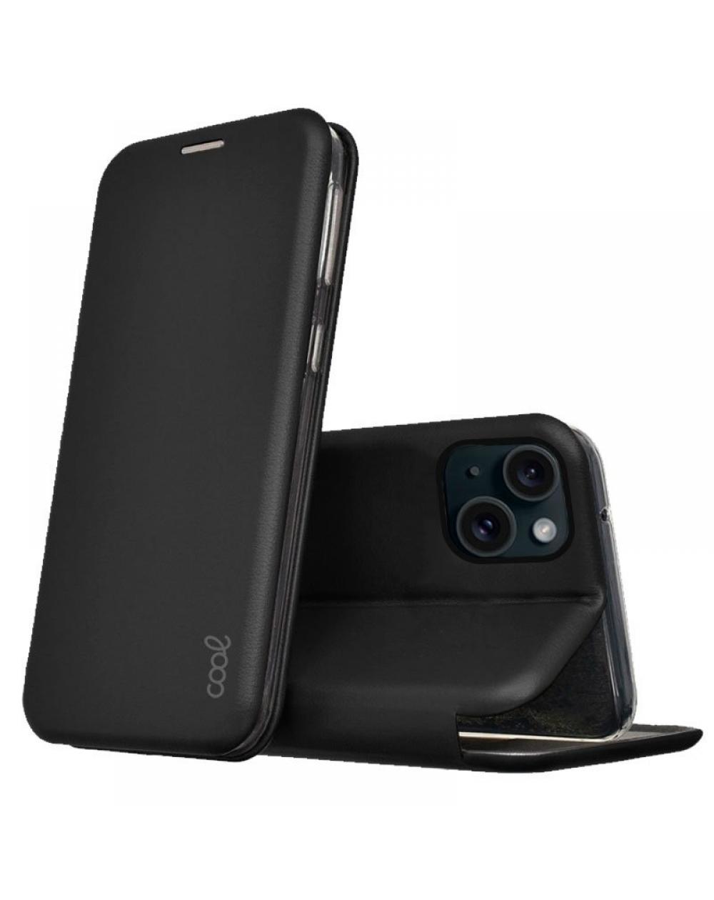 Funda COOL Flip Cover para iPhone 15 Elegance Negro