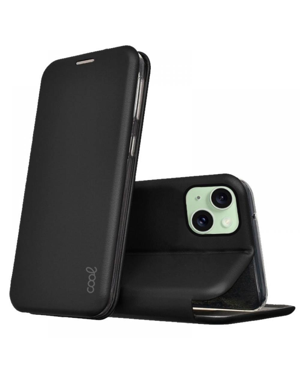 Funda COOL Flip Cover para iPhone 15 Plus Elegance Negro