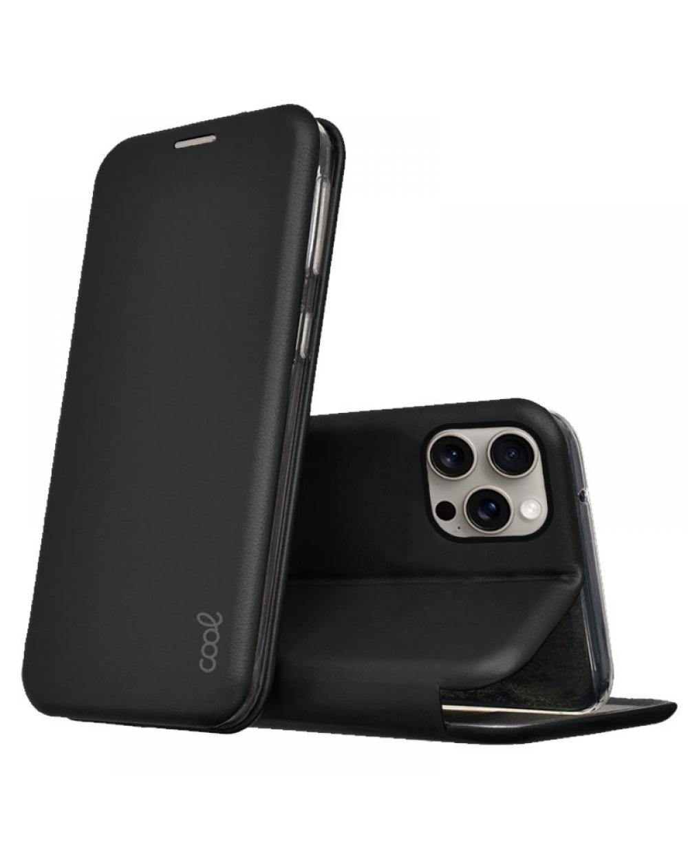 Funda COOL Flip Cover para iPhone 15 Pro Max Elegance Negro