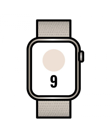 Apple Watch Series 9/ GPS/ 41mm/ Caja de Aluminio Blanco Estrella/ Correa Deportiva Loop Blanco Estrella