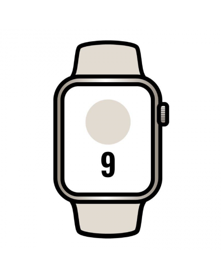 Apple Watch Series 9/ GPS/ 45mm/ Caja de Aluminio Blanco Estrella/ Correa Deportiva Blanco Estrella S/M
