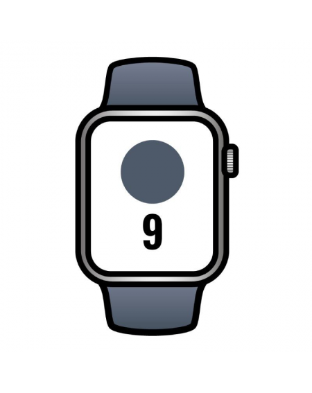 Apple Watch Series 9/ GPS/ 45mm/ Caja de Aluminio Plata/ Correa Deportiva Azul Tempestad S/M