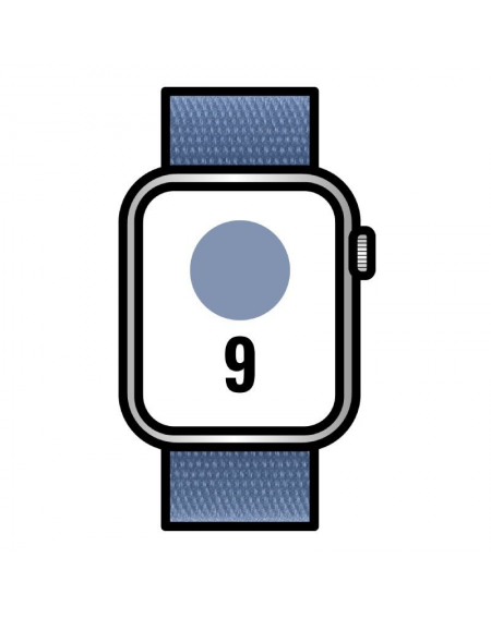 Apple Watch Series 9/ GPS/ 45mm/ Caja de Aluminio Plata/ Correa Deportiva Loop Azul Invierno