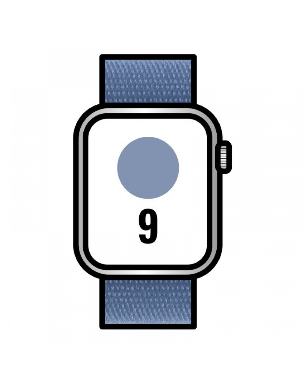 Apple Watch Series 9/ GPS/ 45mm/ Caja de Aluminio Plata/ Correa Deportiva Loop Azul Invierno